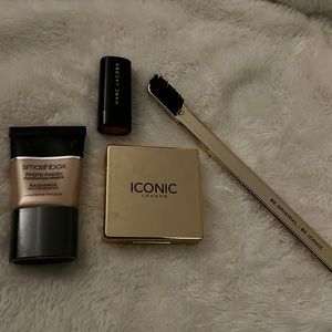 Iconic London brow freeze with tool, smash box photo finish primer, and lippie